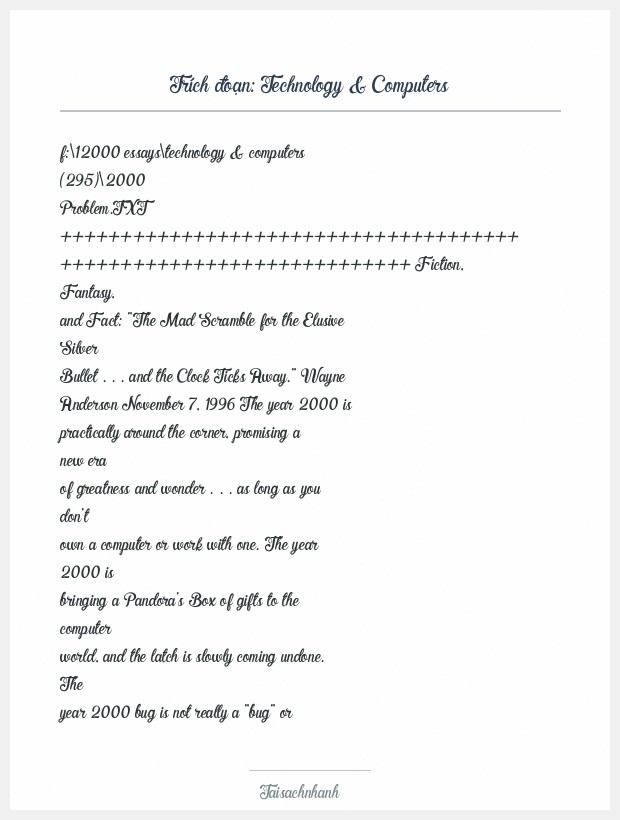 Trích đoạn Technology & Computers