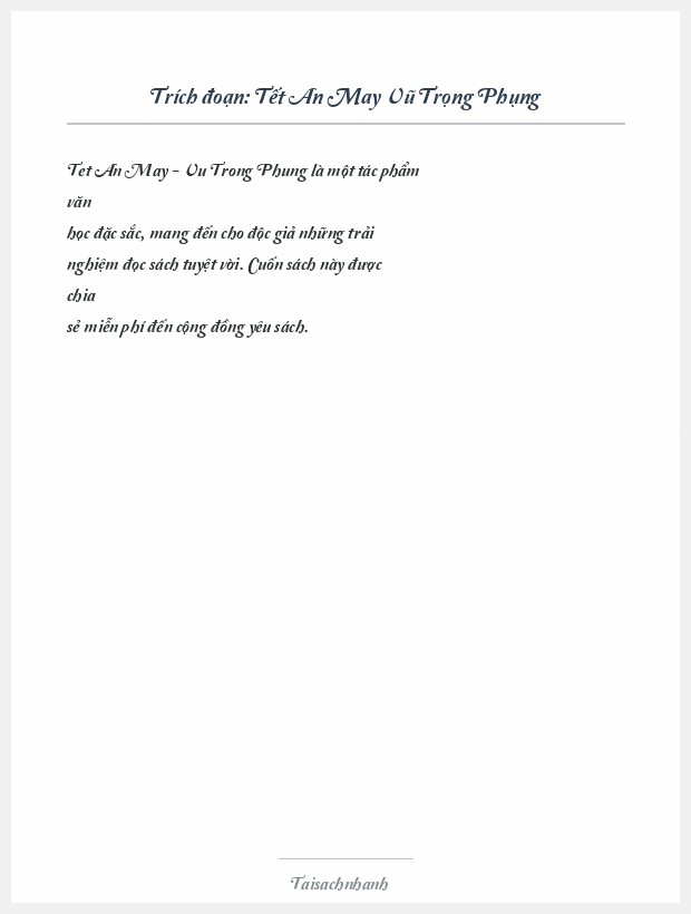 Trích đoạn Tết An May Vũ Trọng Phụng