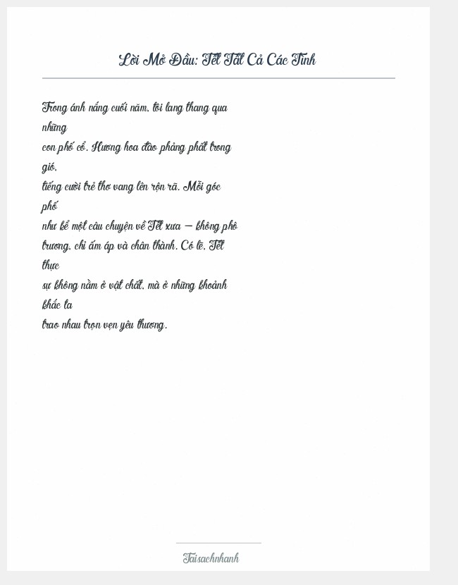 Trích đoạn Tết Tất Cả Các Tình