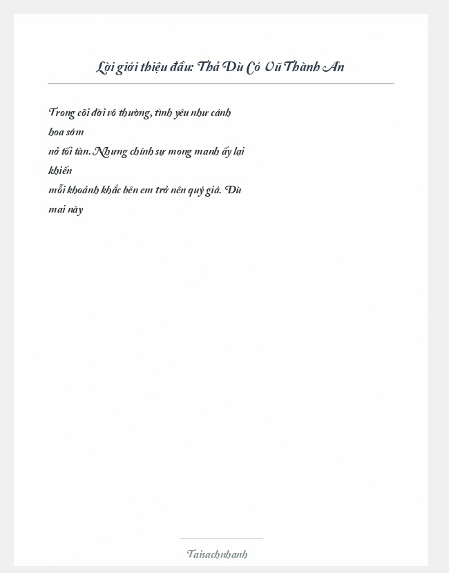 Trích đoạn Thả Dù Có Vũ Thành An