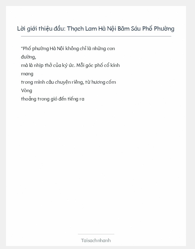 Trích đoạn Thạch Lam Hà Nội Băm Sáu Phố Phường