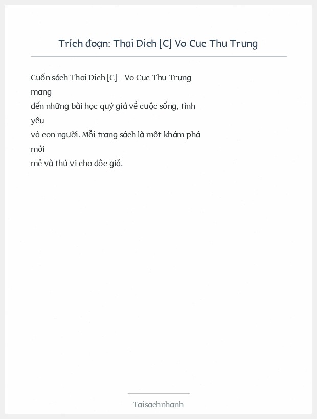 Trích đoạn Thai Dich [C] Vo Cuc Thu Trung
