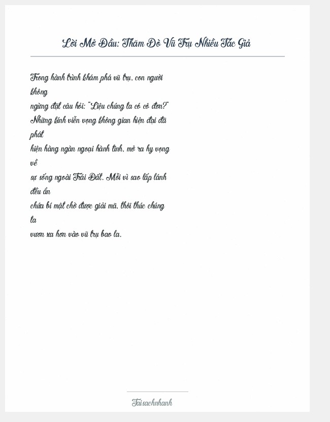 Trích đoạn Thăm Dò Vũ Trụ Nhiều Tác Giả