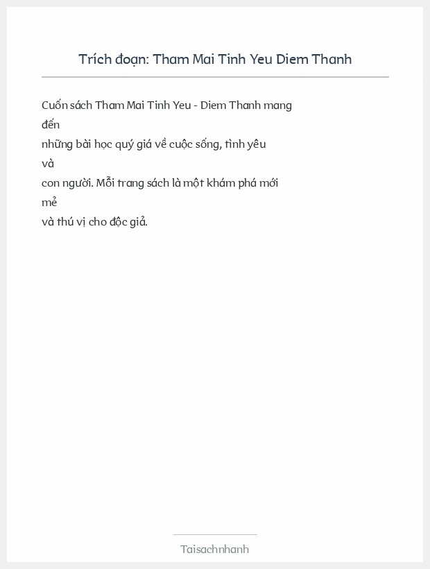Trích đoạn Tham Mai Tinh Yeu Diem Thanh