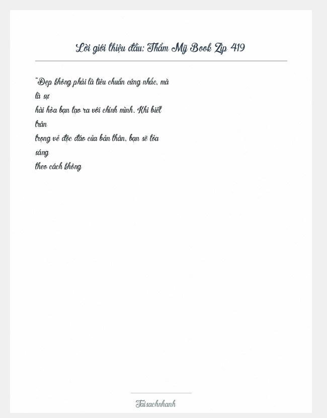 Trích đoạn Thẩm Mỹ Book Zip 419