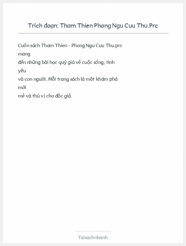 Trích đoạn Tham Thien Phong Ngu Cuu Thu.Prc