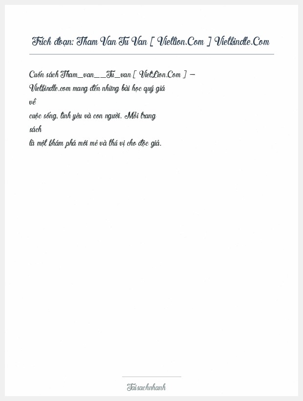Trích đoạn Tham Van Tu Van [ Vietlion.Com ] Vietkindle.Com