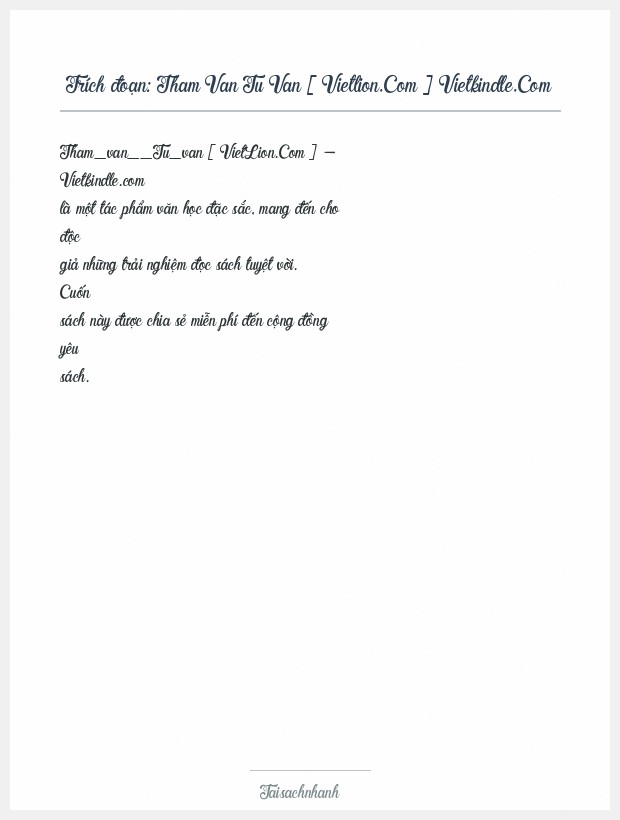 Trích đoạn Tham Van Tu Van [ Vietlion.Com ] Vietkindle.Com