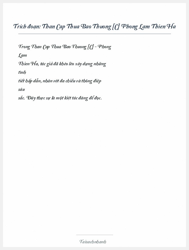 Trích đoạn Than Cap Thua Bao Thuong [C] Phong Lam Thien Ha