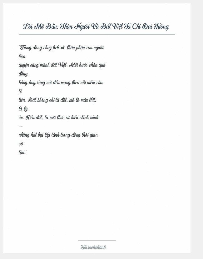 Trích đoạn Thân Người Và Đất Việt Ta Chí Đại Tường