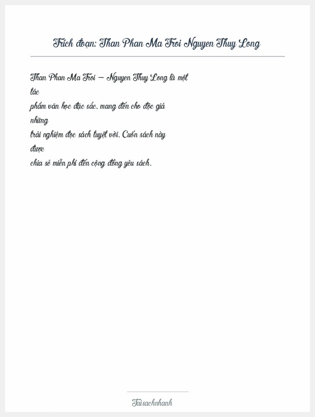 Trích đoạn Than Phan Ma Troi Nguyen Thuy Long