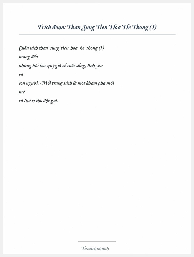 Trích đoạn Than Sung Tien Hoa He Thong (1)