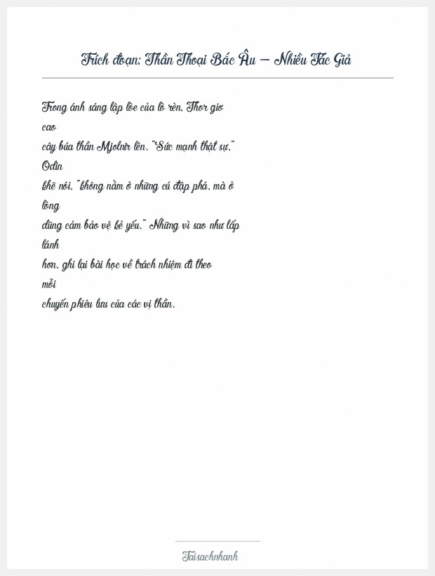 Trích đoạn Thần Thoại Bắc Âu - Nhiều Tác Giả