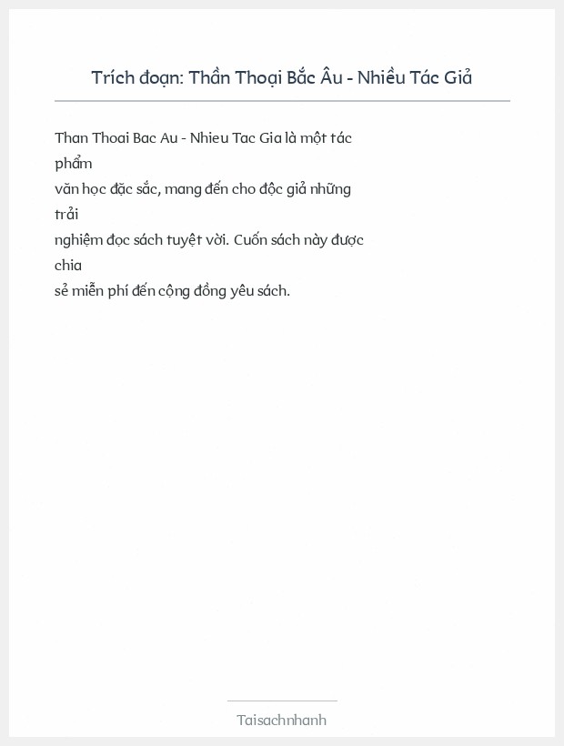 Trích đoạn Thần Thoại Bắc Âu - Nhiều Tác Giả