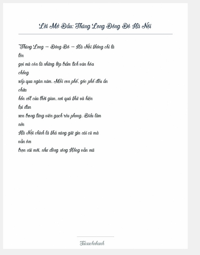 Trích đoạn Thăng Long Đông Đô Hà Nội