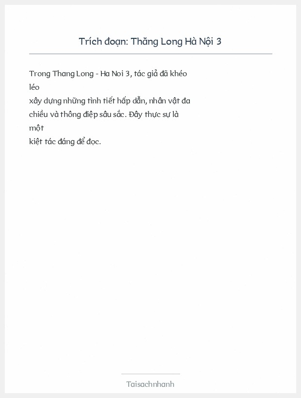 Trích đoạn Thăng Long Hà Nội 3