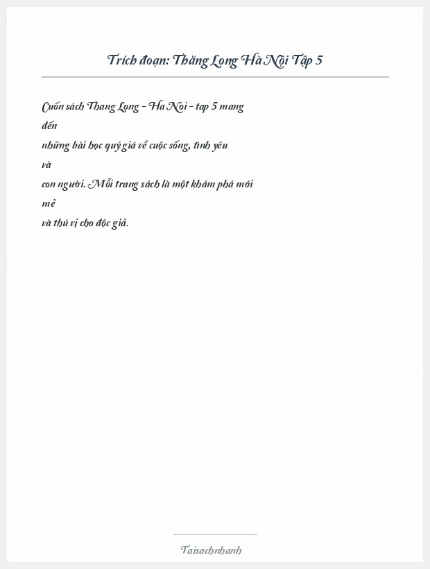 Trích đoạn Thăng Long Hà Nội Tập 5