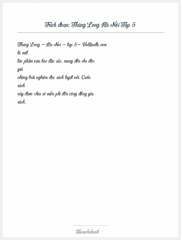 Trích đoạn Thăng Long Hà Nội Tập 5