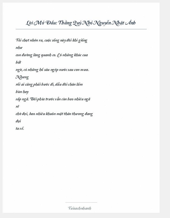 Trích đoạn Thằng Quỷ Nhỏ Nguyễn Nhật Ánh