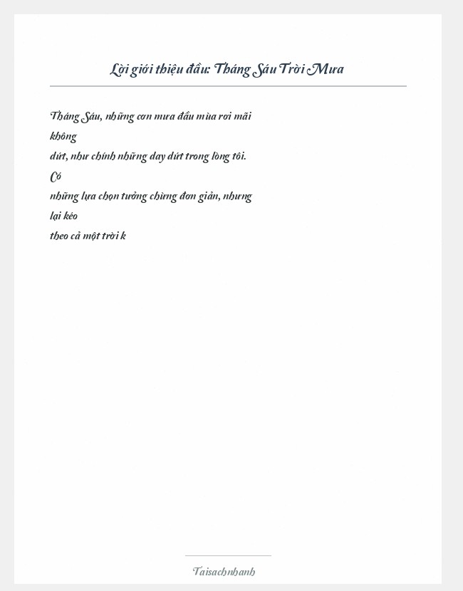 Trích đoạn Tháng Sáu Trời Mưa