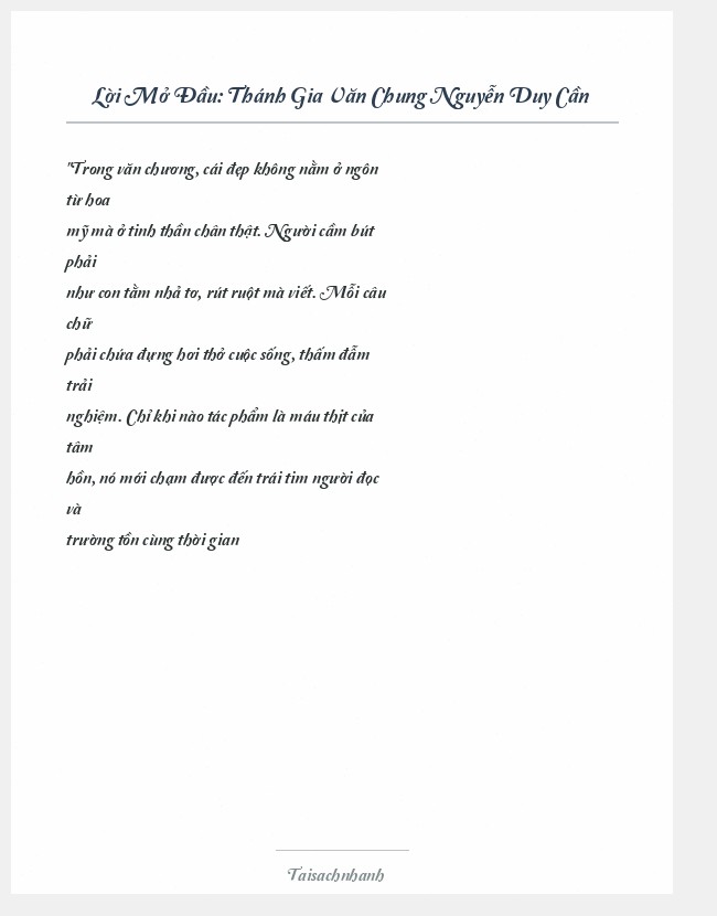 Trích đoạn Thánh Gia Văn Chung Nguyễn Duy Cần