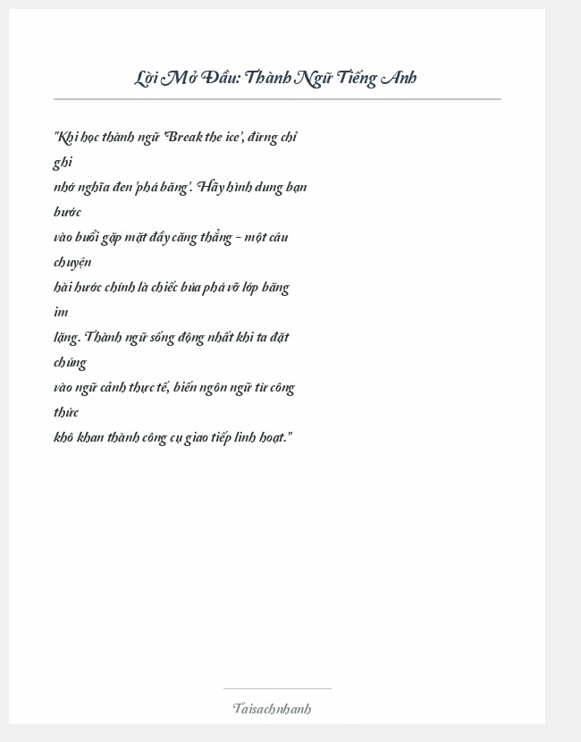 Trích đoạn Thành Ngữ Tiếng Anh