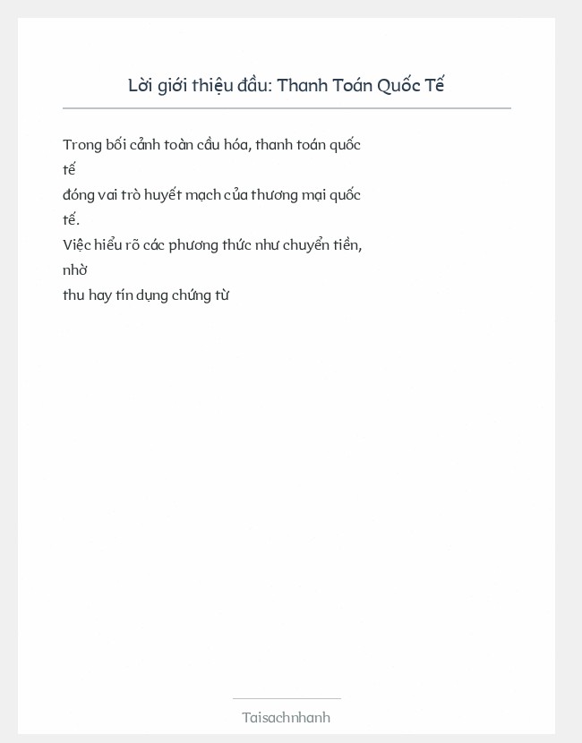 Trích đoạn Thanh Toán Quốc Tế