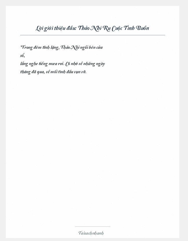 Trích đoạn Thảo Nhi Ru Cuộc Tình Buồn