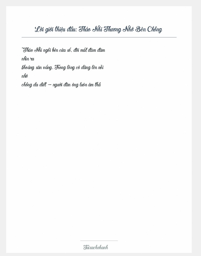 Trích đoạn Thảo Nhi Thương Nhớ Bên Chồng