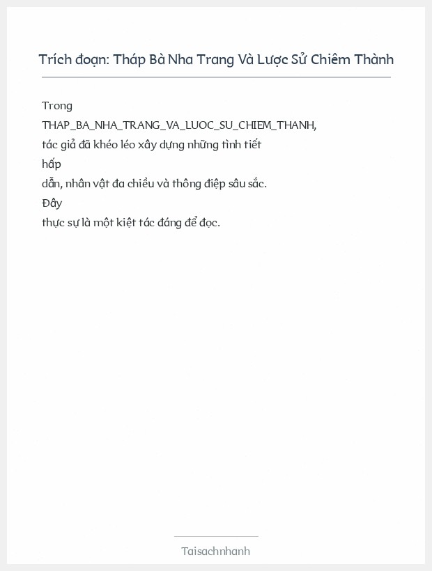 Trích đoạn Tháp Bà Nha Trang Và Lược Sử Chiêm Thành