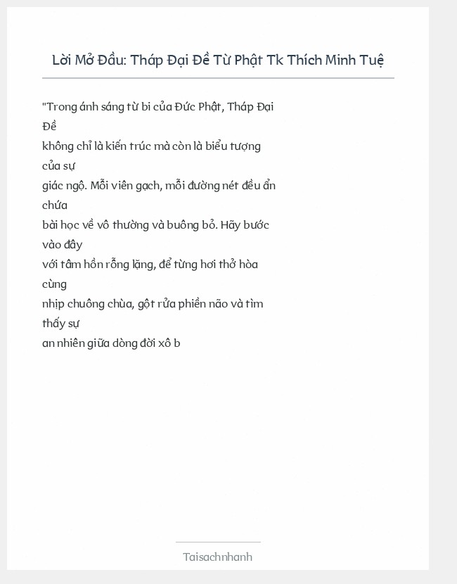 Trích đoạn Tháp Đại Đề Từ Phật Tk Thích Minh Tuệ