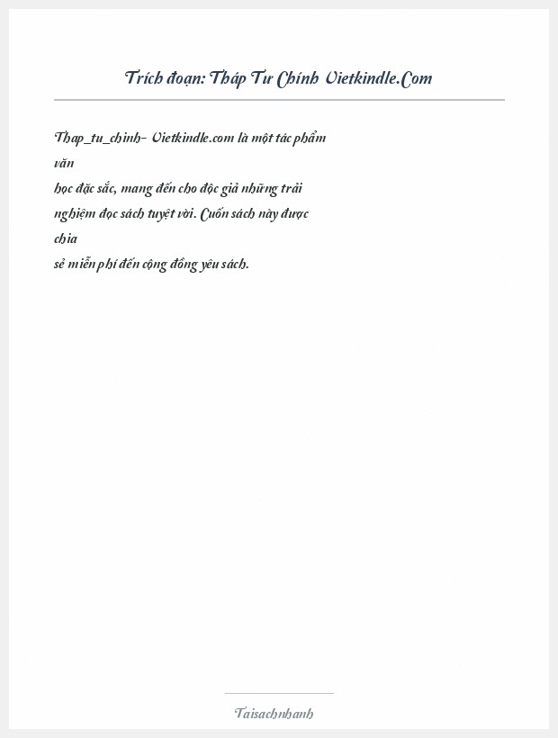 Trích đoạn Tháp Tư Chính Vietkindle.Com