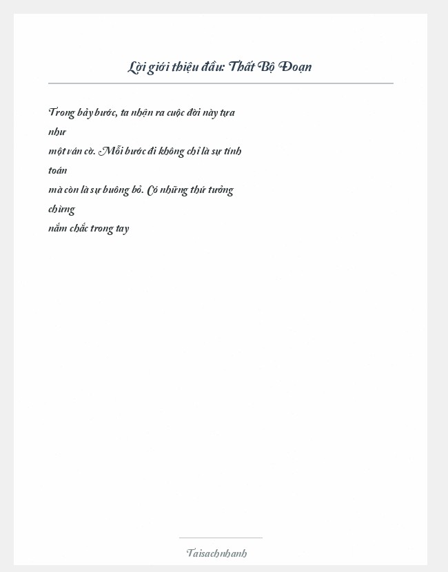 Trích đoạn Thất Bộ Đoạn