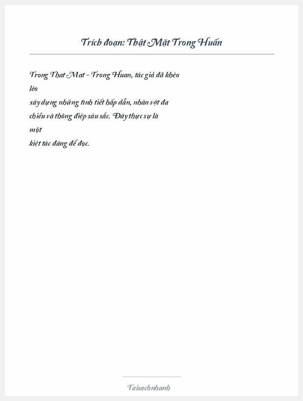 Trích đoạn Thật Mặt Trong Huấn