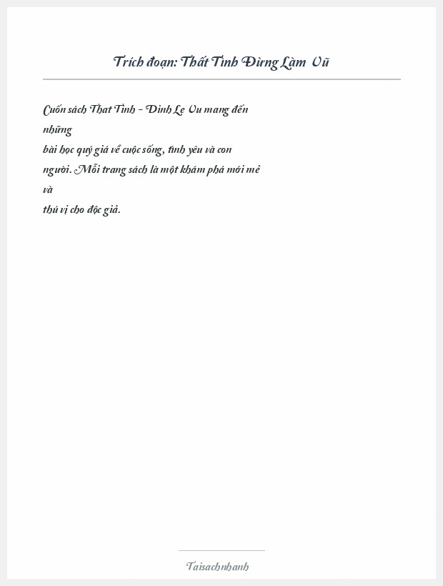 Trích đoạn Thất Tình Đừng Làm Vũ