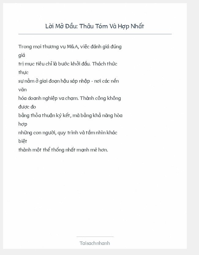 Trích đoạn Thâu Tóm Và Hợp Nhất