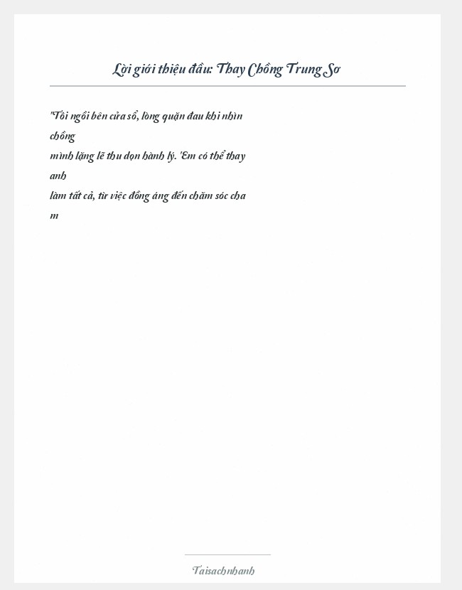 Trích đoạn Thay Chồng Trung Sơ