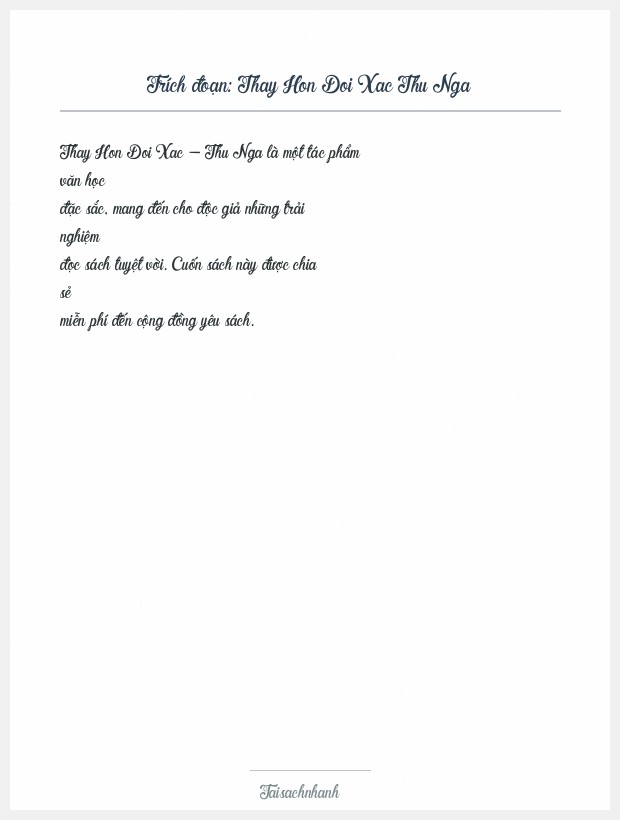 Trích đoạn Thay Hon Doi Xac Thu Nga