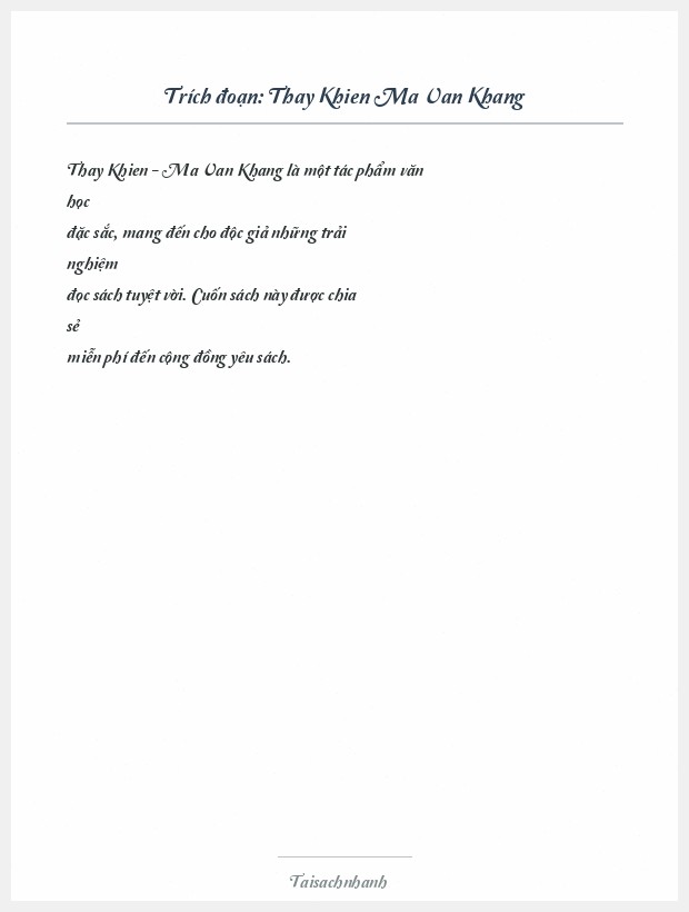 Trích đoạn Thay Khien Ma Van Khang