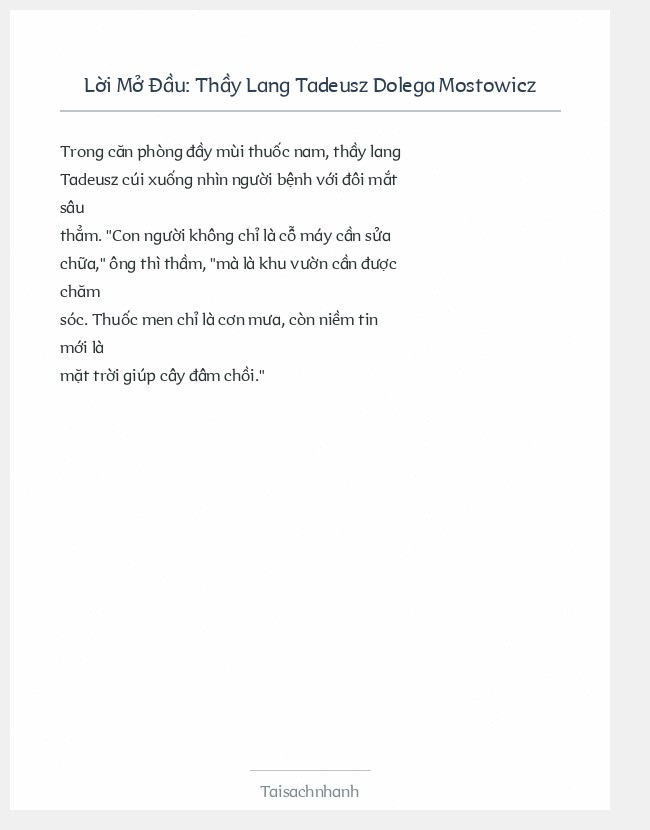 Trích đoạn Thầy Lang Tadeusz Dolega Mostowicz