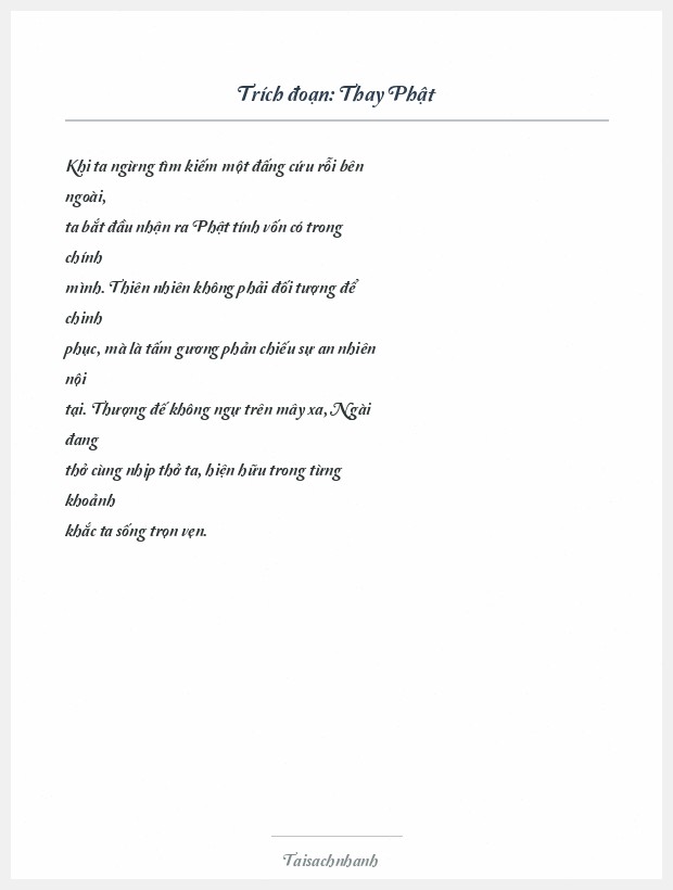 Trích đoạn Thay Phật