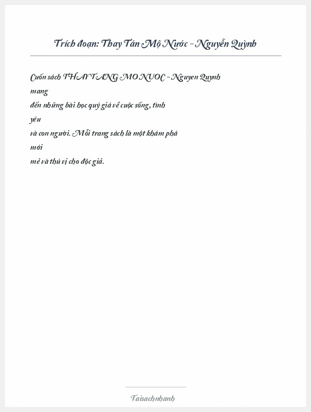Trích đoạn Thay Tán Mộ Nước - Nguyễn Quỳnh