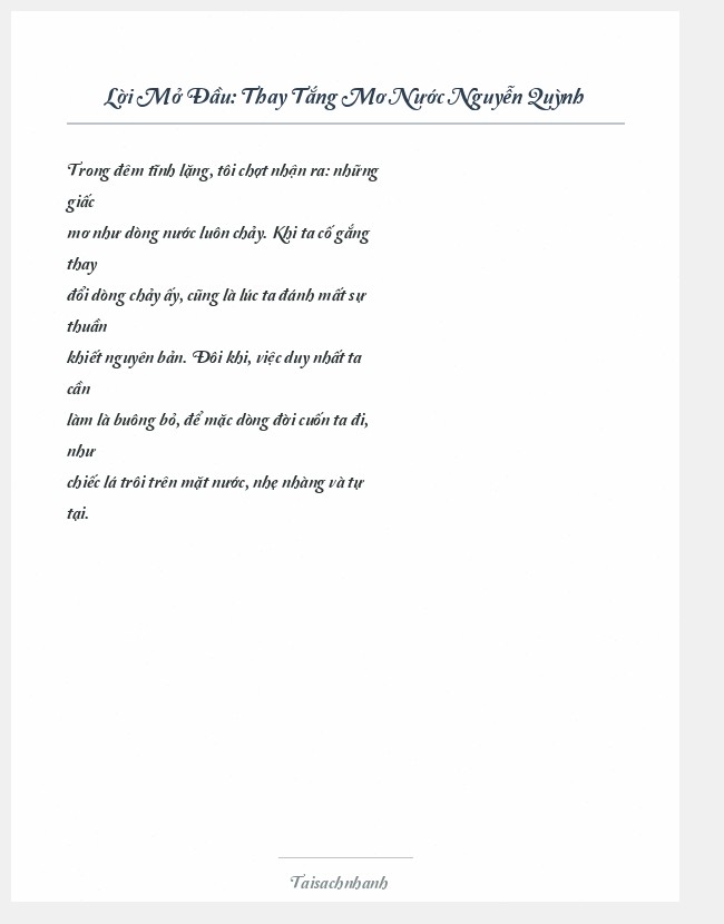 Trích đoạn Thay Tắng Mơ Nước Nguyễn Quỳnh