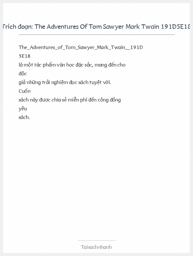 Trích đoạn The Adventures Of Tom Sawyer Mark Twain 191D5E18