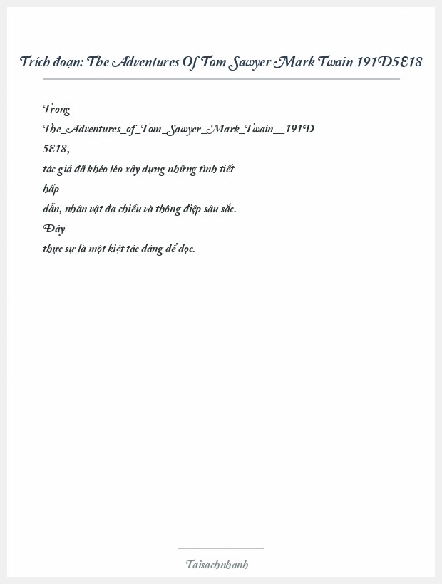 Trích đoạn The Adventures Of Tom Sawyer Mark Twain 191D5E18