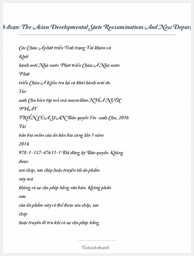 Trích đoạn The Asian Developmental State Reexaminations And New Departures