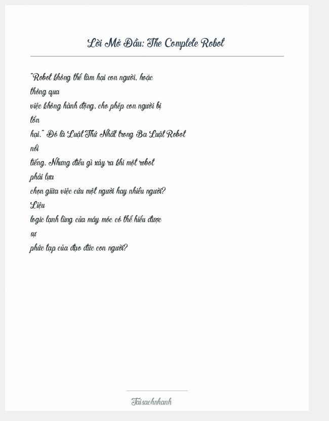 Trích đoạn The Complete Robot