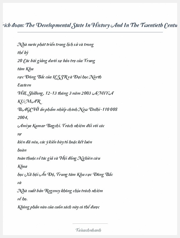 Trích đoạn The Developmental State In History And In The Twentieth Century