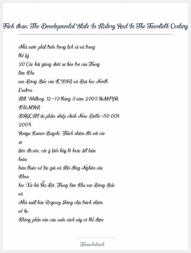 Trích đoạn The Developmental State In History And In The Twentieth Century