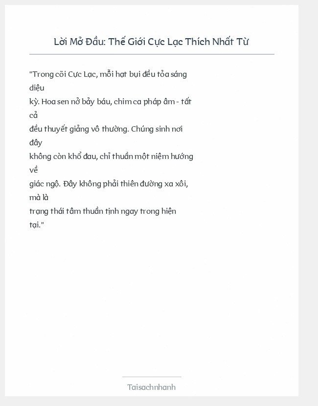 Trích đoạn Thế Giới Cực Lạc Thích Nhất Từ